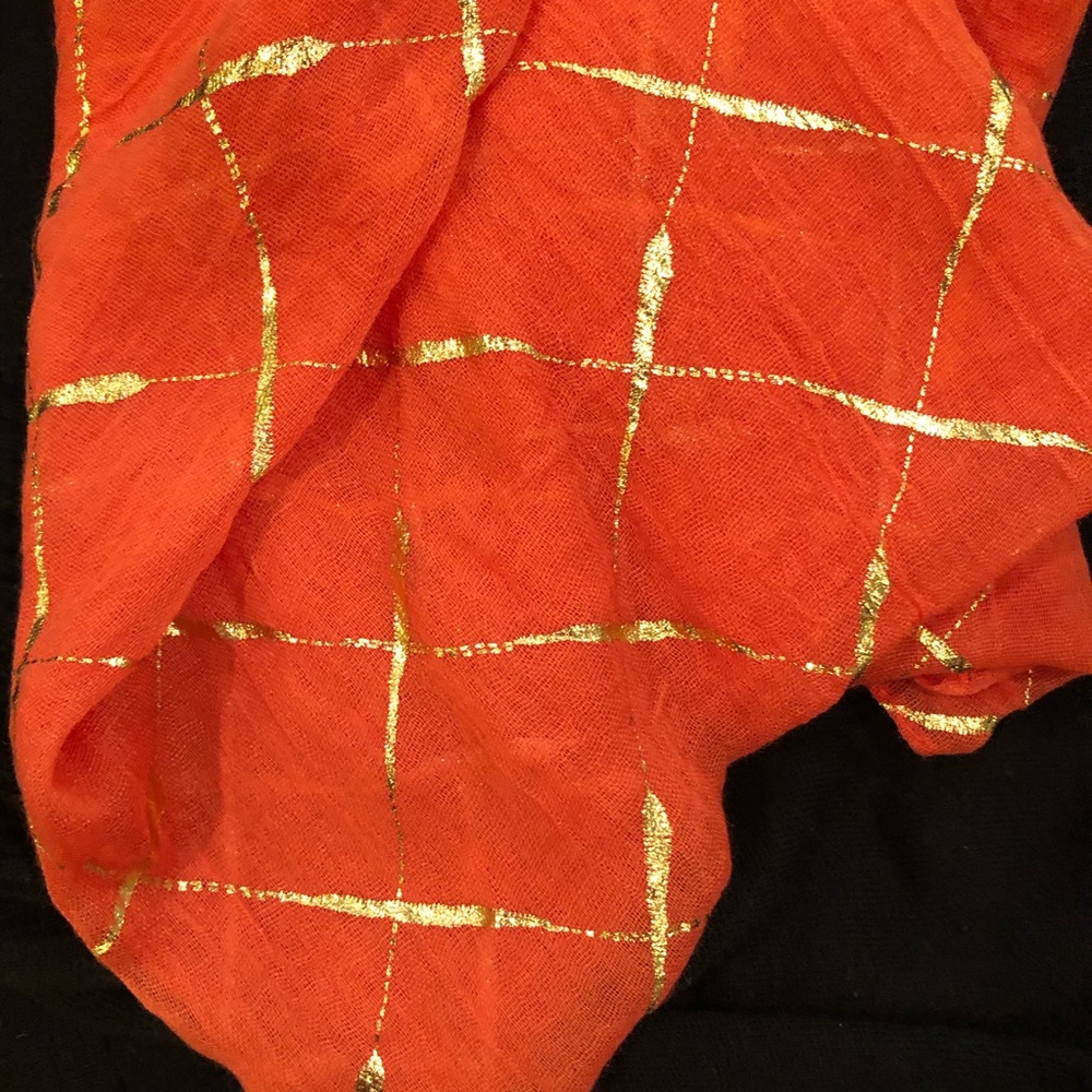 Orange and Gold Gauze Scarf